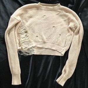 Destroyed Cropped Sweater